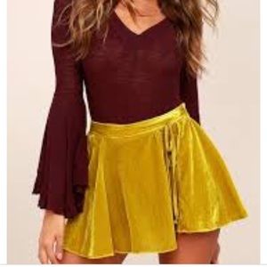 Free People velvet skort